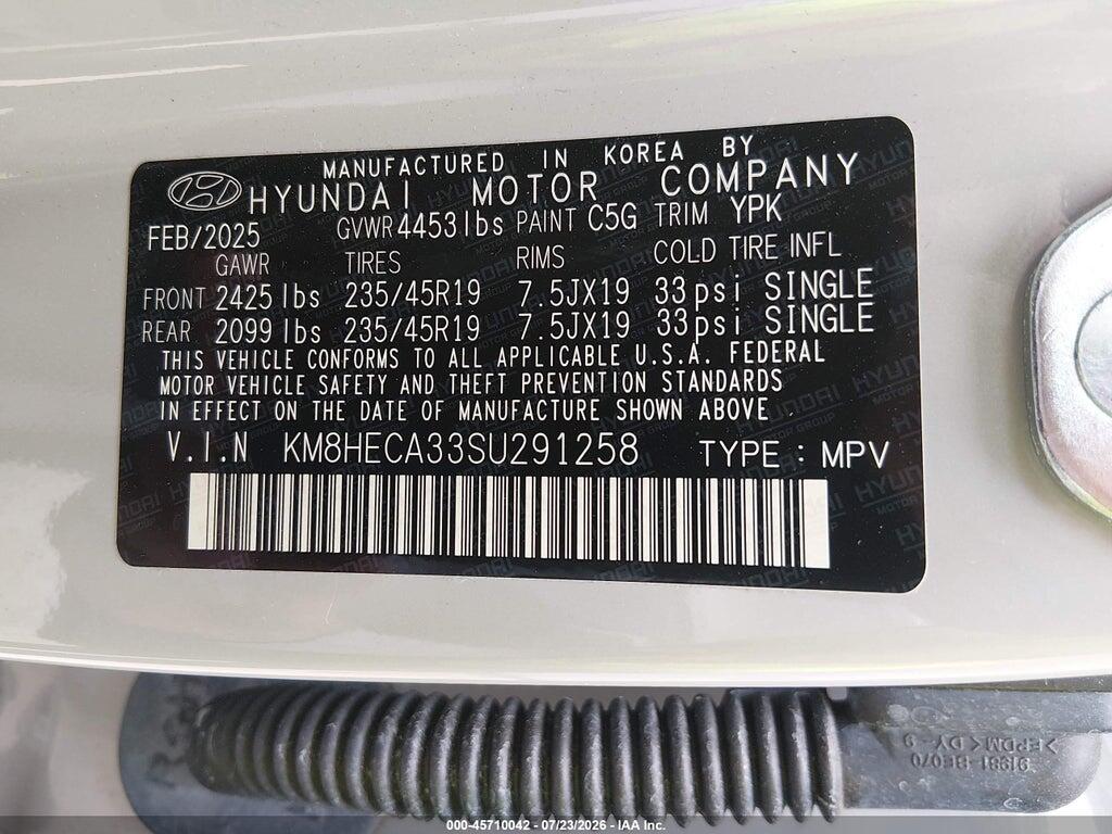 KM8HECA33SU291258 2025 HYUNDAI KONA photo no. 9