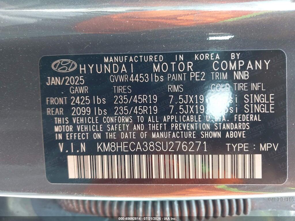 KM8HECA38SU276271 2025 HYUNDAI KONA photo no. 9