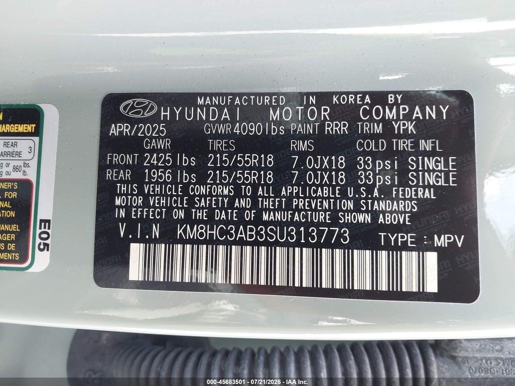 KM8HC3AB3SU313773 2025 HYUNDAI KONA photo no. 9