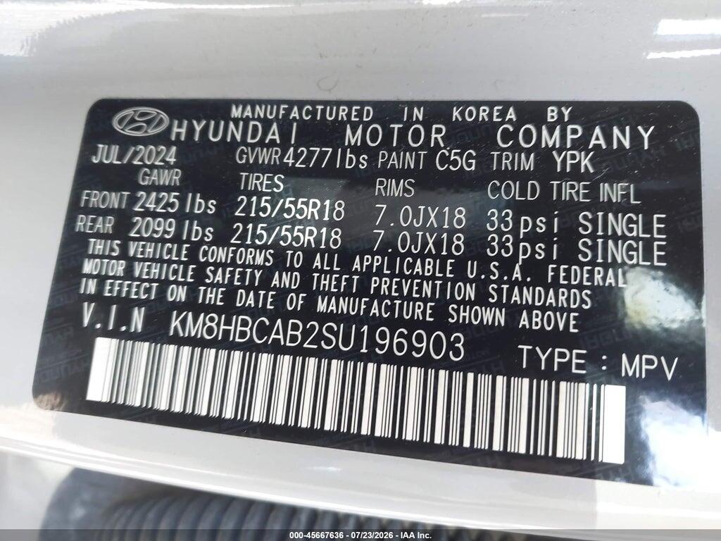 KM8HBCAB2SU196903 2025 HYUNDAI KONA photo no. 9