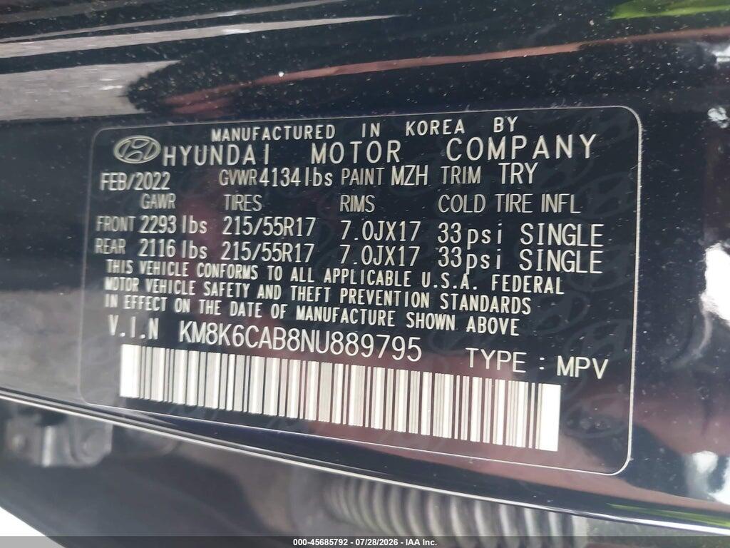 KM8K6CAB8NU889795 2022 HYUNDAI KONA photo no. 9