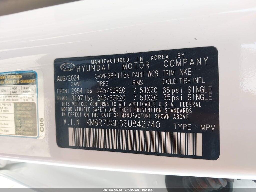 KM8R7DGE3SU842740 2025 HYUNDAI PALISADE photo no. 9