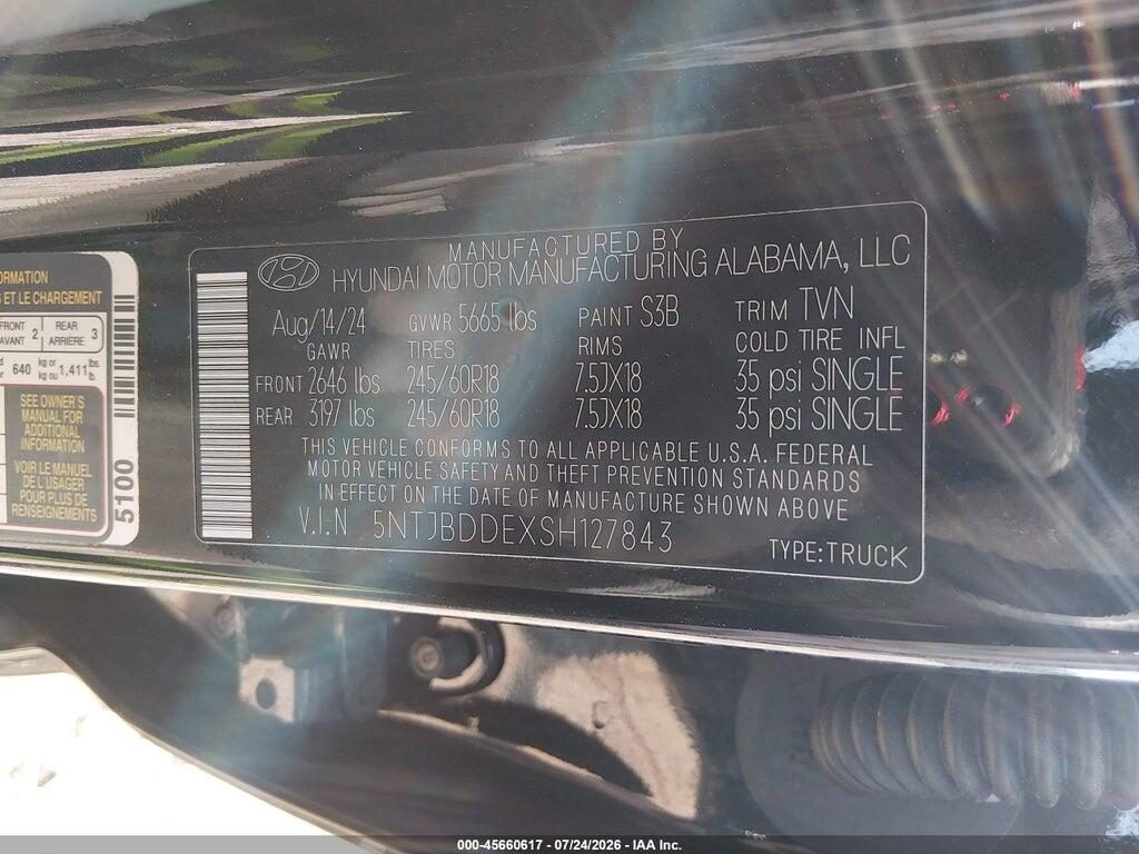 5NTJBDDEXSH127843 2025 HYUNDAI SANTA CRUZ photo no. 9