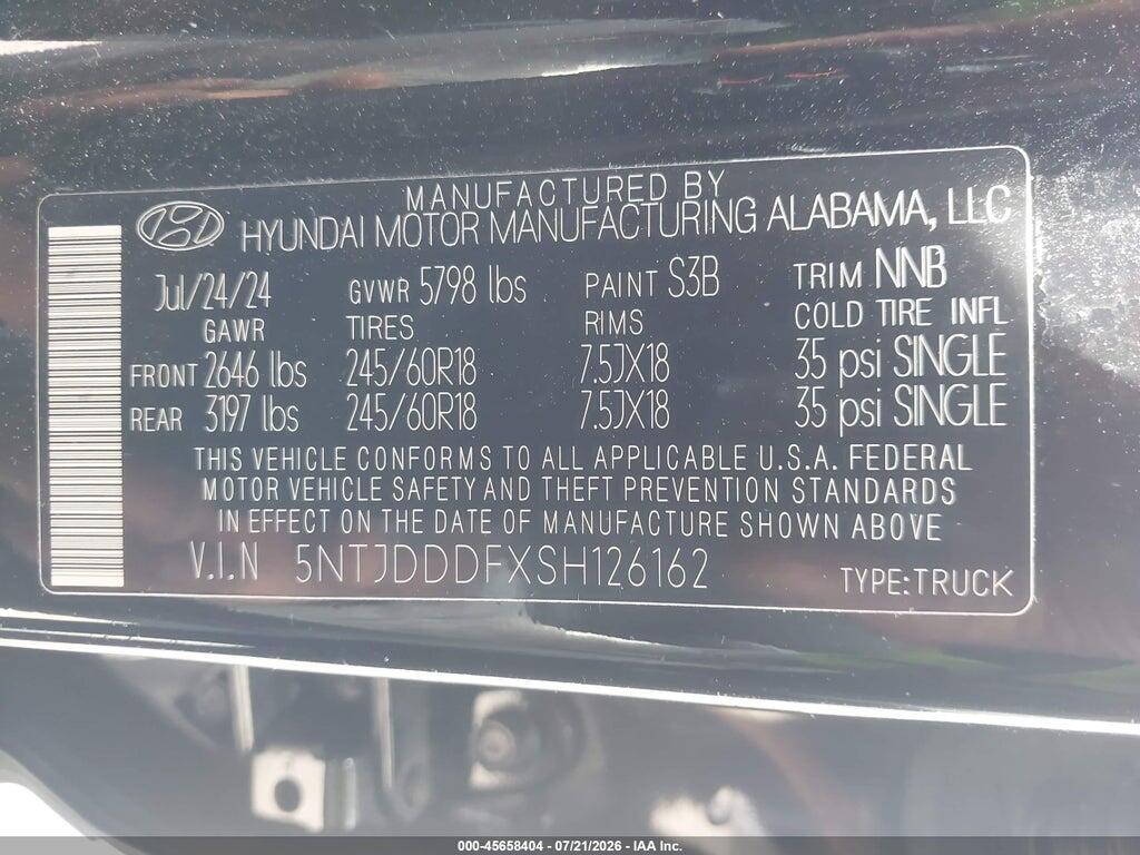 5NTJDDDFXSH126162 2025 HYUNDAI SANTA CRUZ photo no. 9