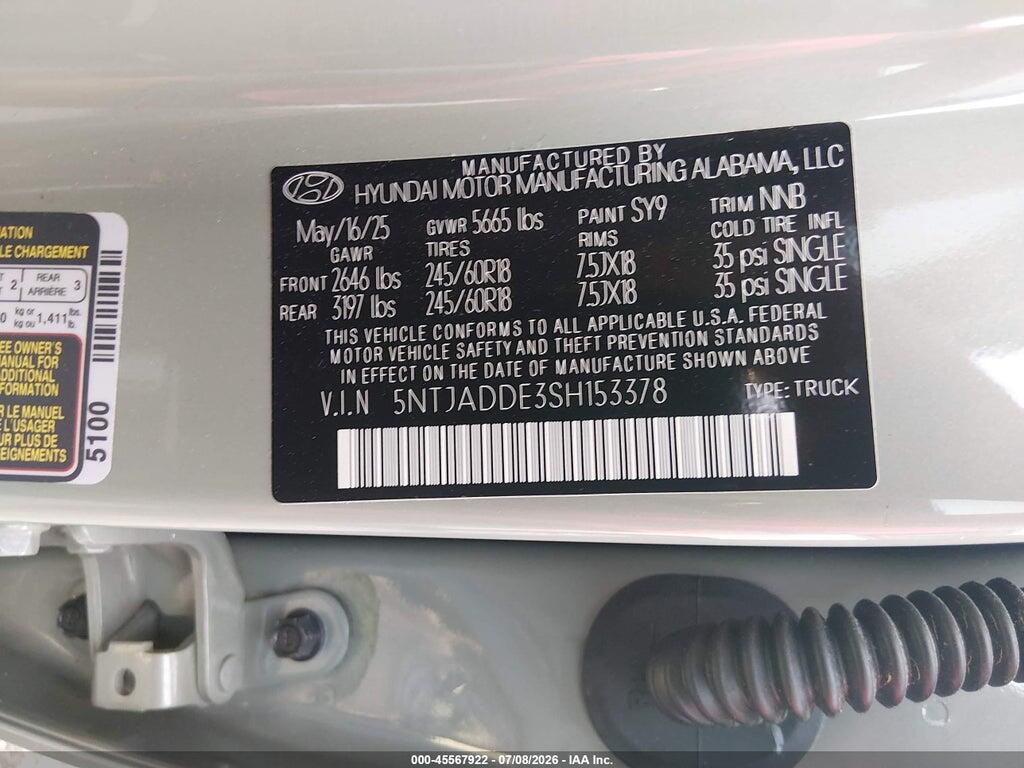 5NTJADDE3SH153378 2025 HYUNDAI SANTA CRUZ photo no. 9
