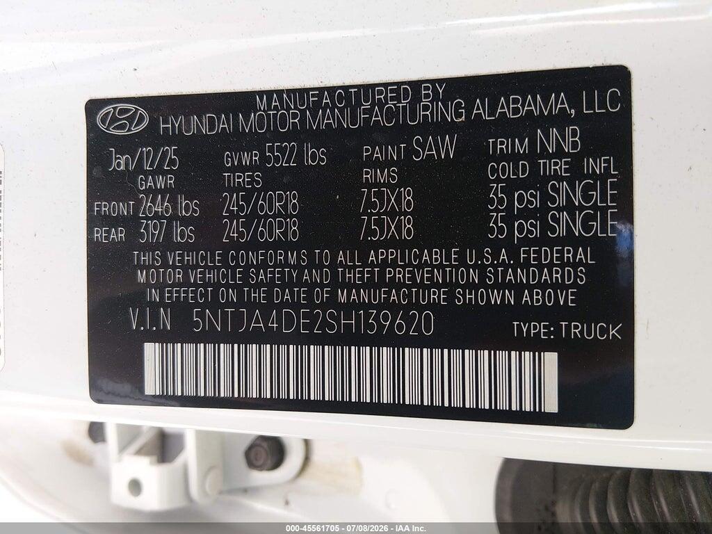 5NTJA4DE2SH139620 2025 HYUNDAI SANTA CRUZ photo no. 9