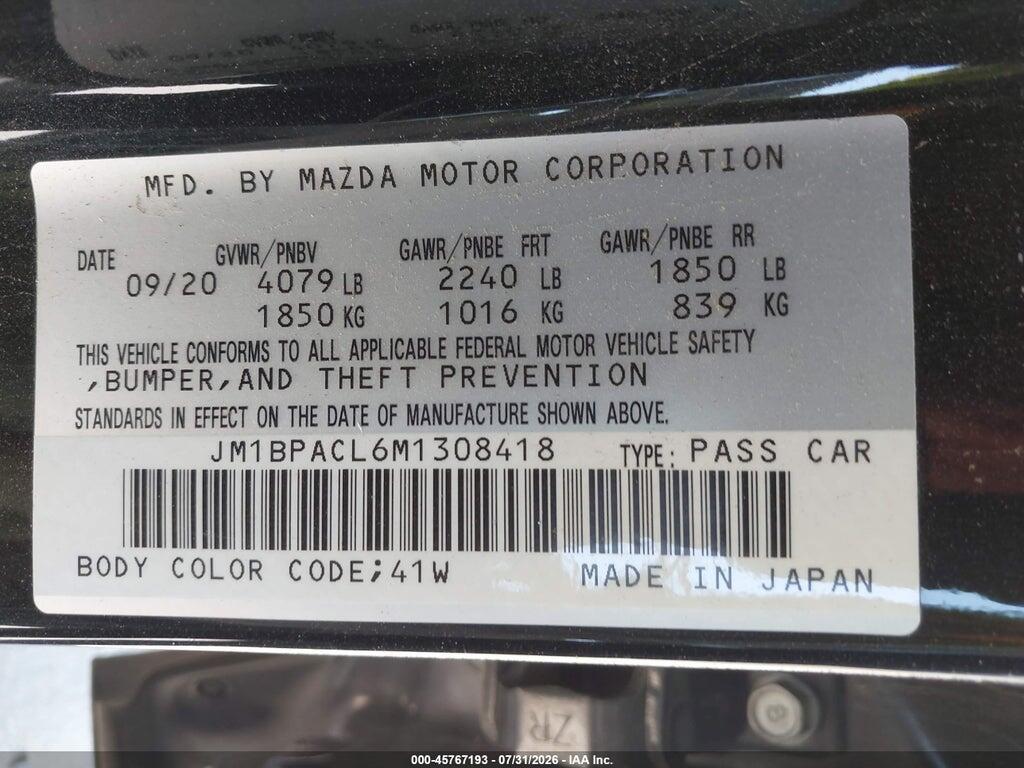 JM1BPACL6M1308418 2021 MAZDA MAZDA3 photo no. 9