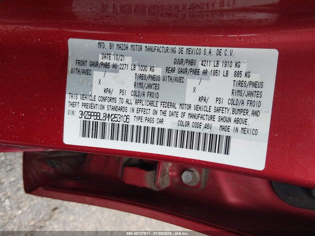 3MZBPBBL8MM253106 2021 MAZDA MAZDA3 photo no. 9