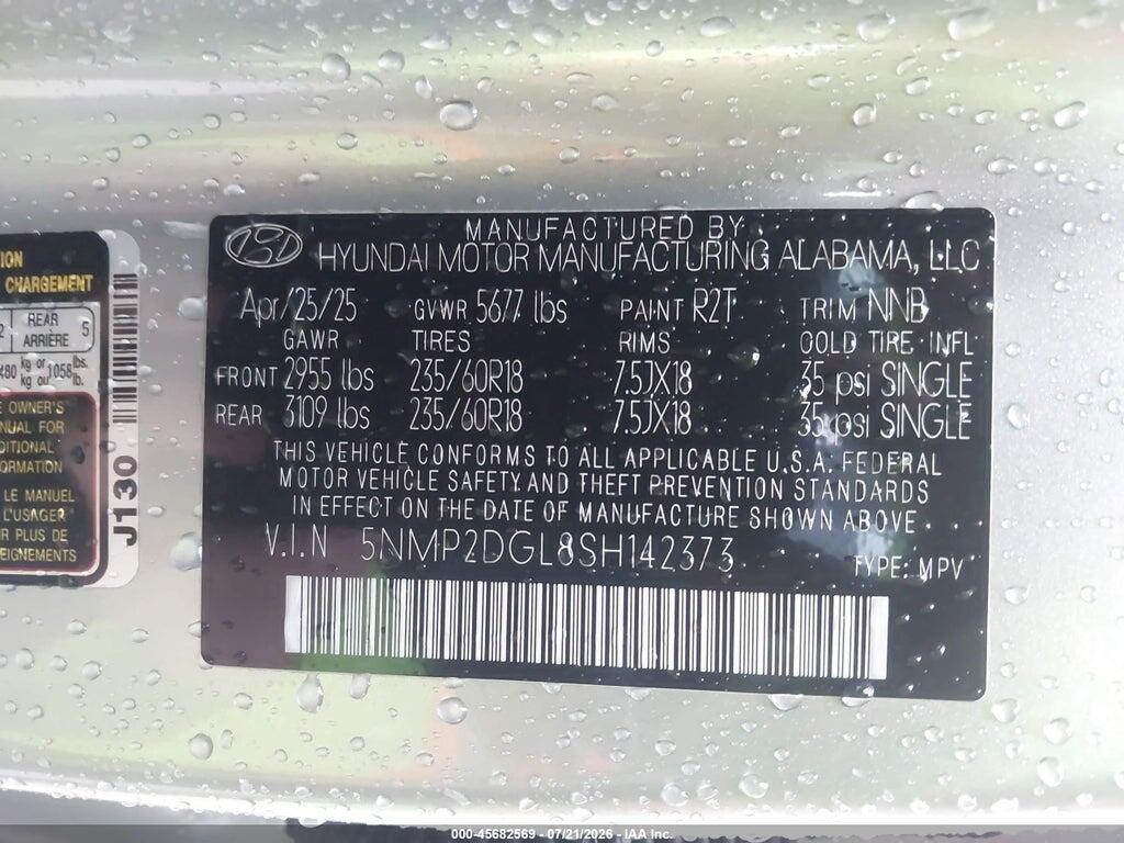 5NMP2DGL8SH142373 2025 HYUNDAI SANTA FE photo no. 9
