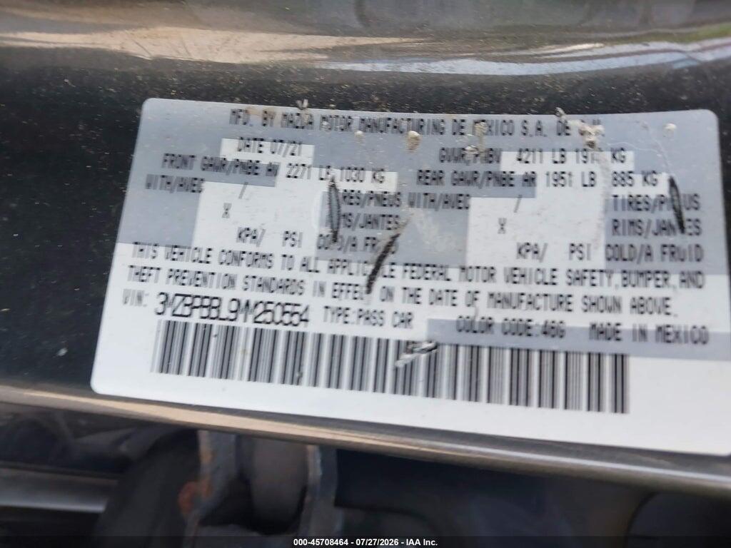 3MZBPBBL9MM250554 2021 MAZDA MAZDA3 photo no. 9