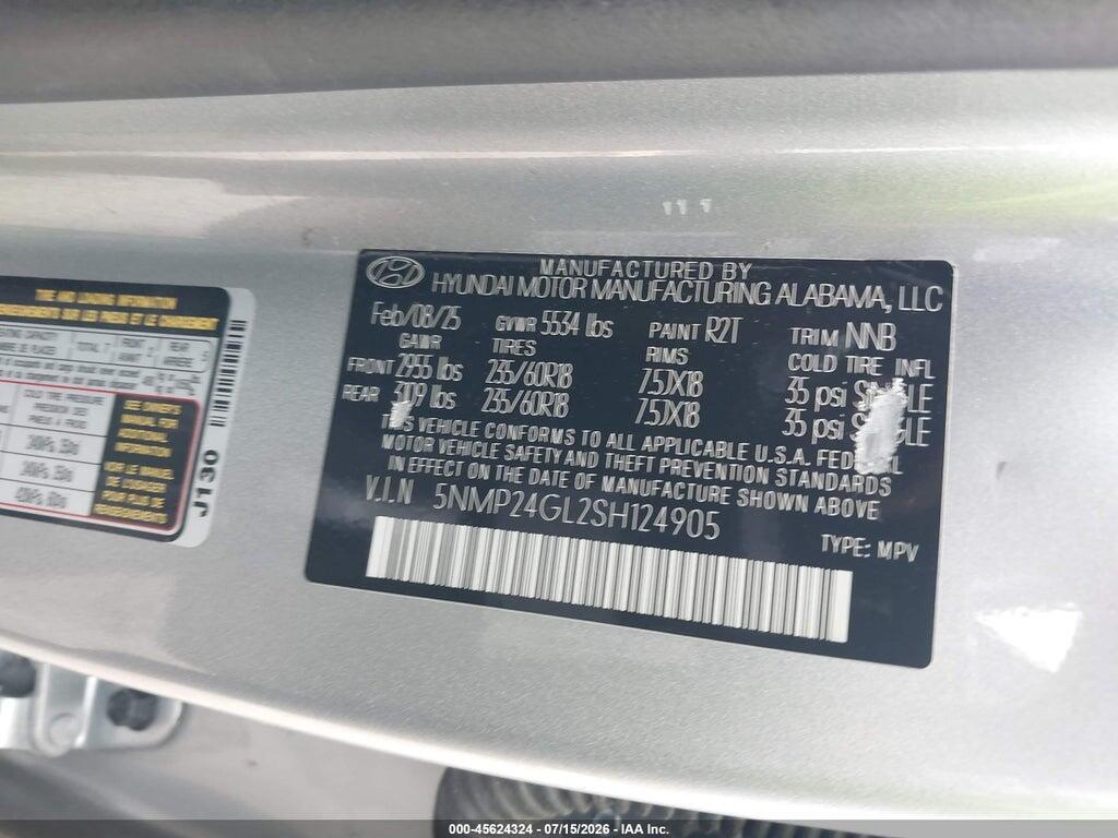 5NMP24GL2SH124905 2025 HYUNDAI SANTA FE photo no. 9
