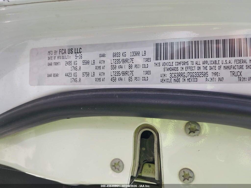 3C63RRGJ7GG332505 2016 RAM 3500 photo no. 9