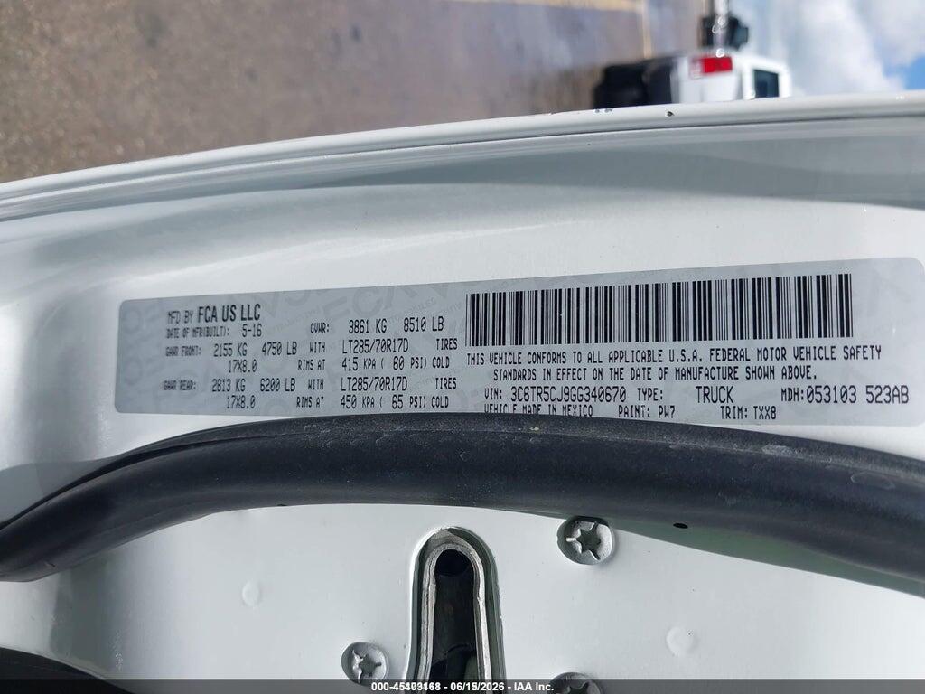 3C6TR5CJ9GG340670 2016 RAM 2500 photo no. 9