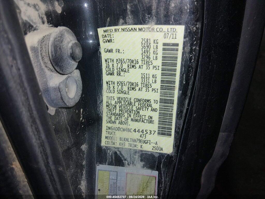 1N6AD0CW4BC444537 2011 NISSAN FRONTIER photo no. 9