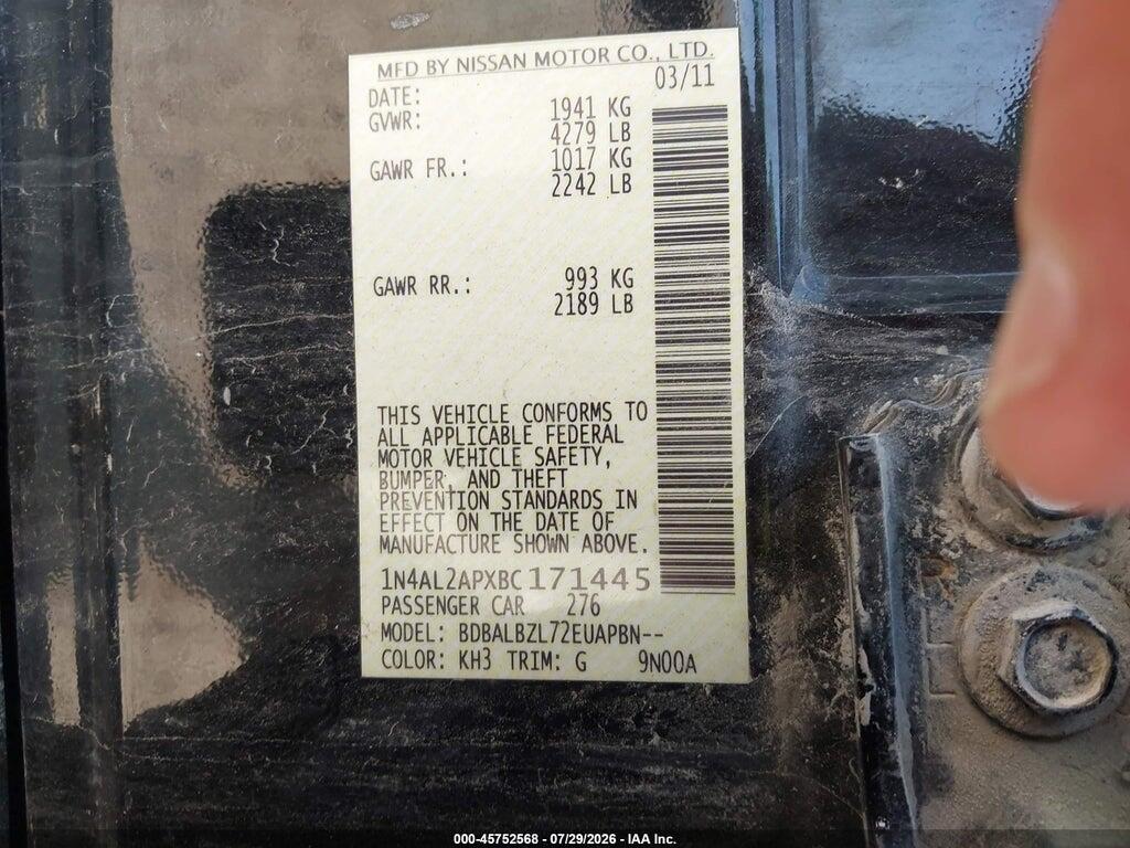 1N4AL2APXBC171445 2011 NISSAN ALTIMA photo no. 9