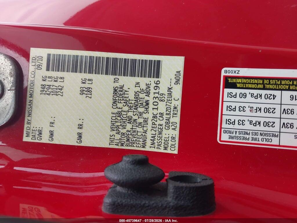 1N4AL2EP2BC103196 2011 NISSAN ALTIMA photo no. 9