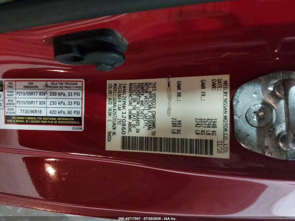 1N4AL2EP6BC120860 2011 NISSAN ALTIMA photo no. 9