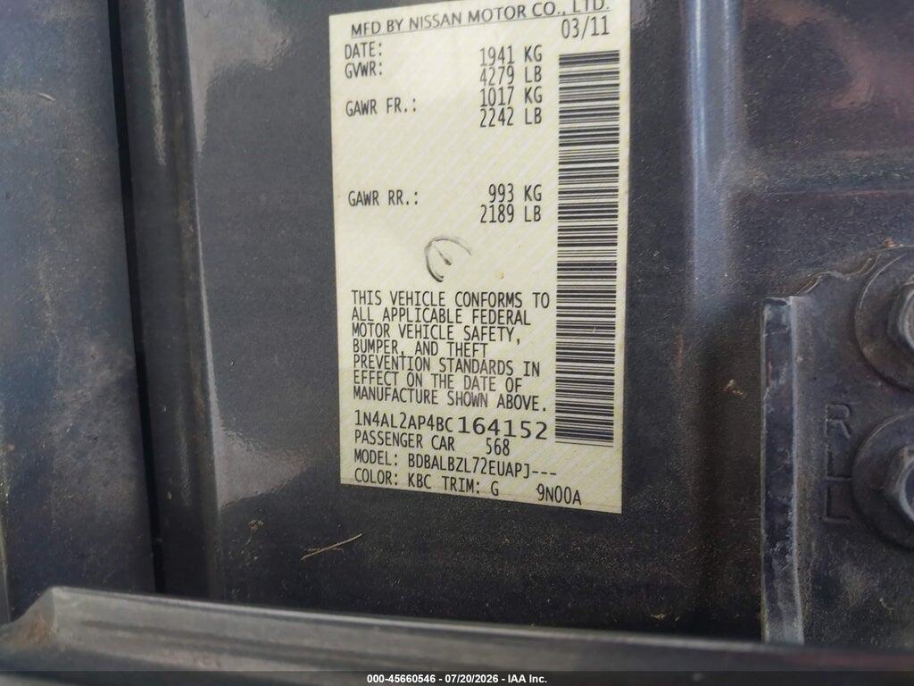 1N4AL2AP4BC164152 2011 NISSAN ALTIMA photo no. 9