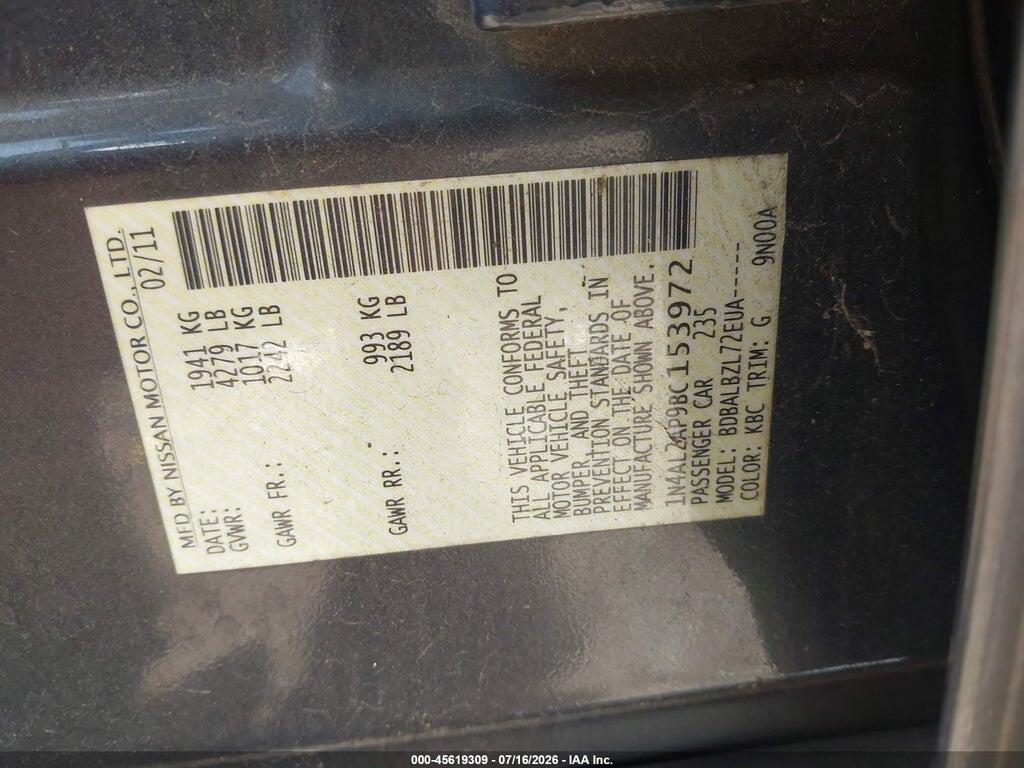 1N4AL2AP9BC153972 2011 NISSAN ALTIMA photo no. 9