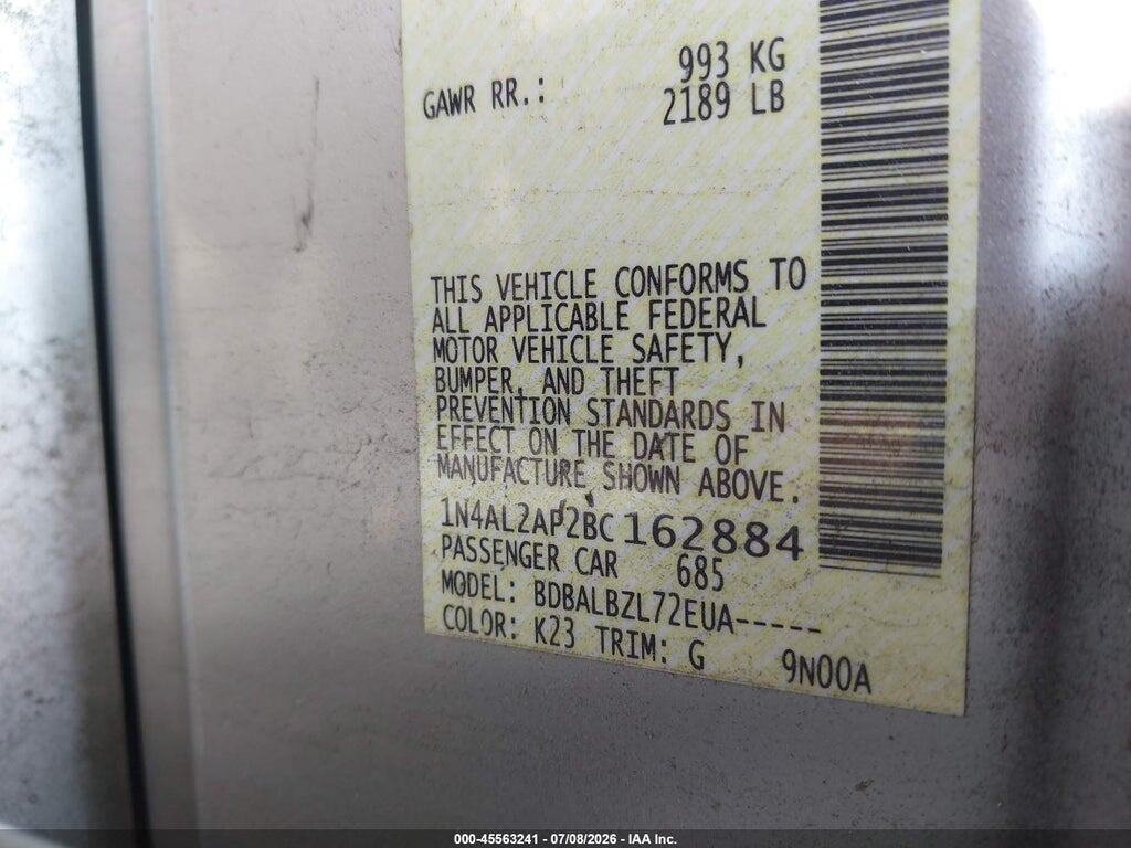 1N4AL2AP2BC162884 2011 NISSAN ALTIMA photo no. 9