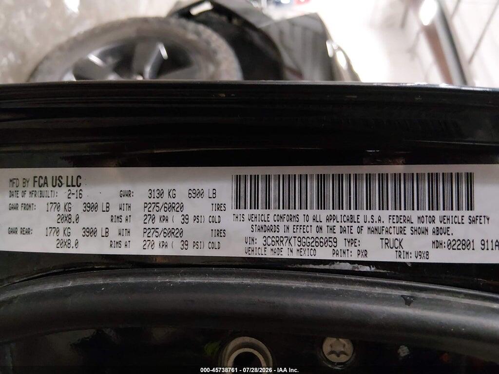 3C6RR7KT9GG266059 2016 RAM 1500 photo no. 9