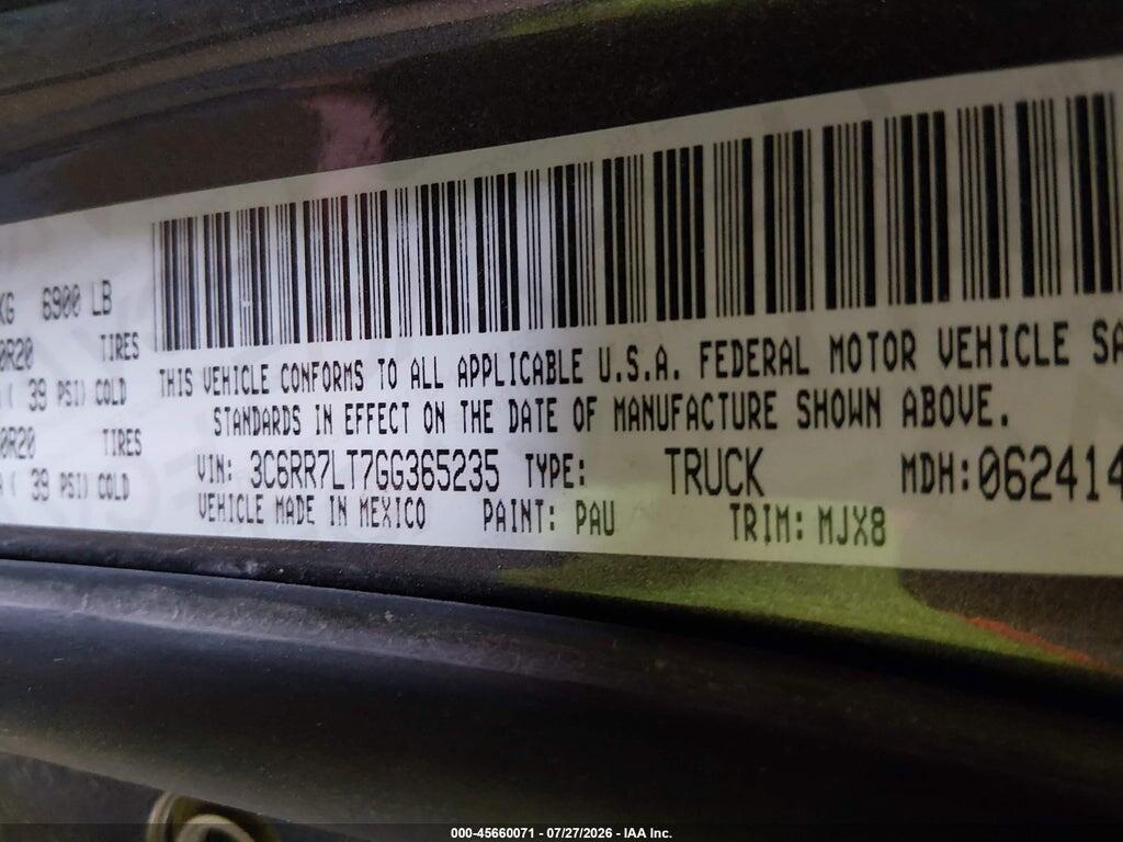 3C6RR7LT7GG365235 2016 RAM 1500 photo no. 9