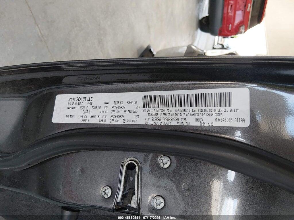 3C6RR6LT2GG292799 2016 RAM 1500 photo no. 9