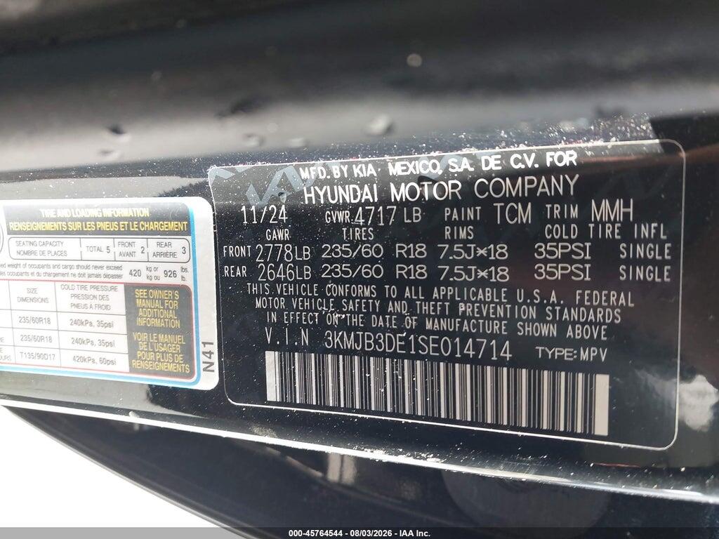 3KMJB3DE1SE014714 2025 HYUNDAI TUCSON photo no. 9