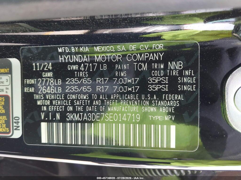 3KMJA3DE7SE014719 2025 HYUNDAI TUCSON photo no. 9