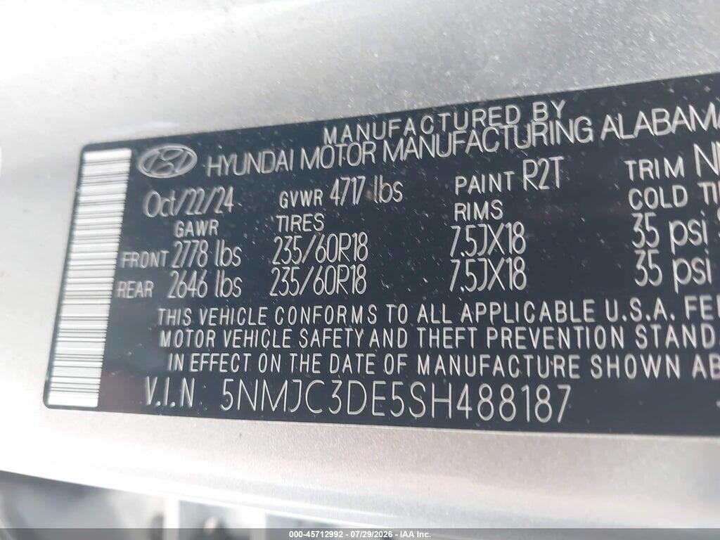 5NMJC3DE5SH488187 2025 HYUNDAI TUCSON photo no. 9