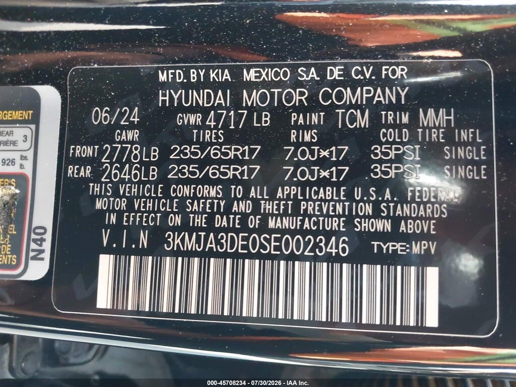 3KMJA3DE0SE002346 2025 HYUNDAI TUCSON photo no. 9