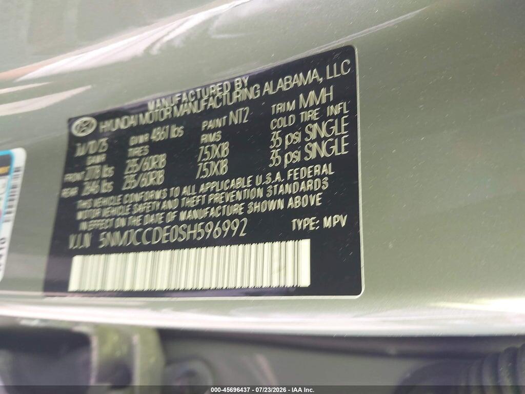 5NMJCCDE0SH596992 2025 HYUNDAI TUCSON photo no. 9