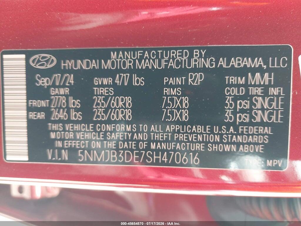 5NMJB3DE7SH470616 2025 HYUNDAI TUCSON photo no. 9