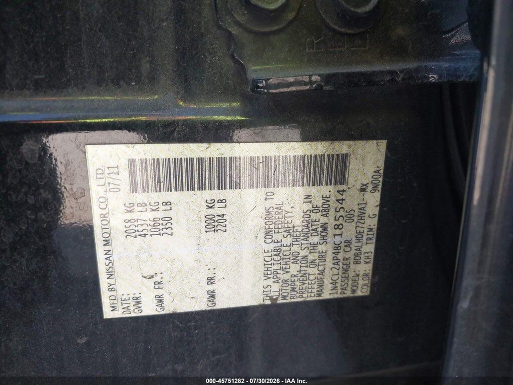 1N4CL2AP4BC185544 2011 NISSAN ALTIMA HYBRID photo no. 9