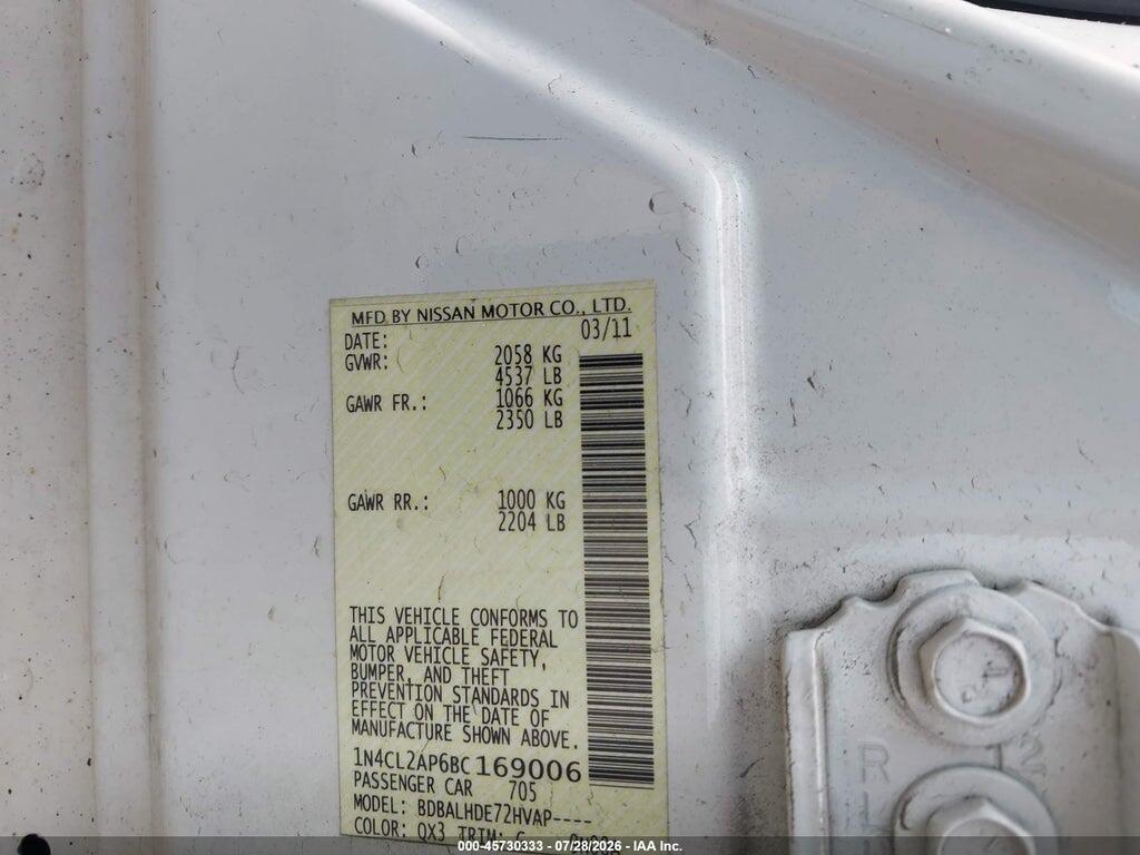 1N4CL2AP6BC169006 2011 NISSAN ALTIMA HYBRID photo no. 9