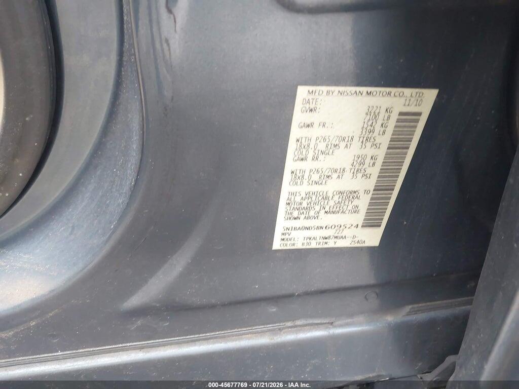 5N1BA0ND5BN609524 2011 NISSAN ARMADA photo no. 9