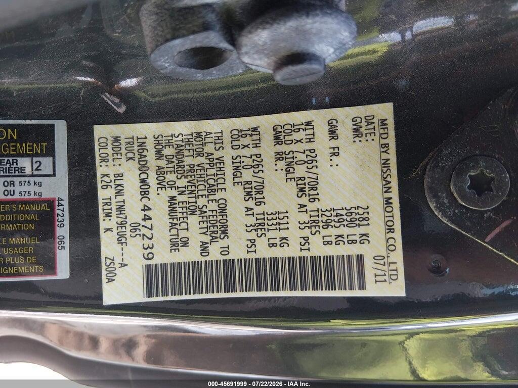1N6AD0CW0BC447239 2011 NISSAN FRONTIER photo no. 9