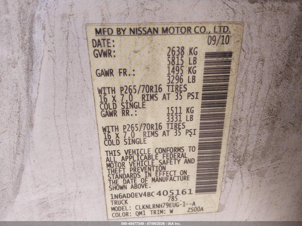 1N6AD0EV4BC405161 2011 NISSAN FRONTIER photo no. 9