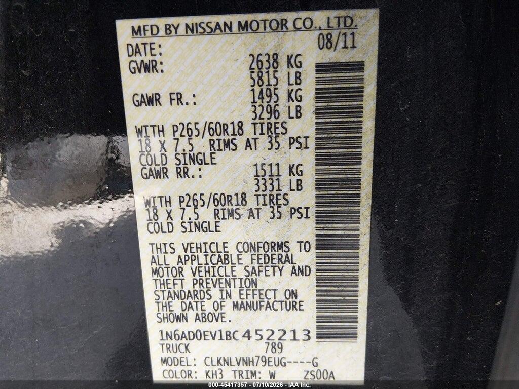 1N6AD0EV1BC452213 2011 NISSAN FRONTIER photo no. 9