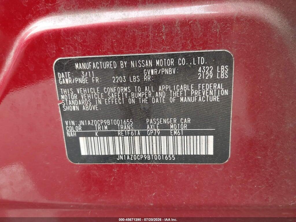 JN1AZ0CP9BT001655 2011 NISSAN LEAF photo no. 9