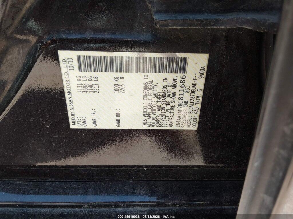 1N4AA5AP2BC811686 2011 NISSAN MAXIMA photo no. 9