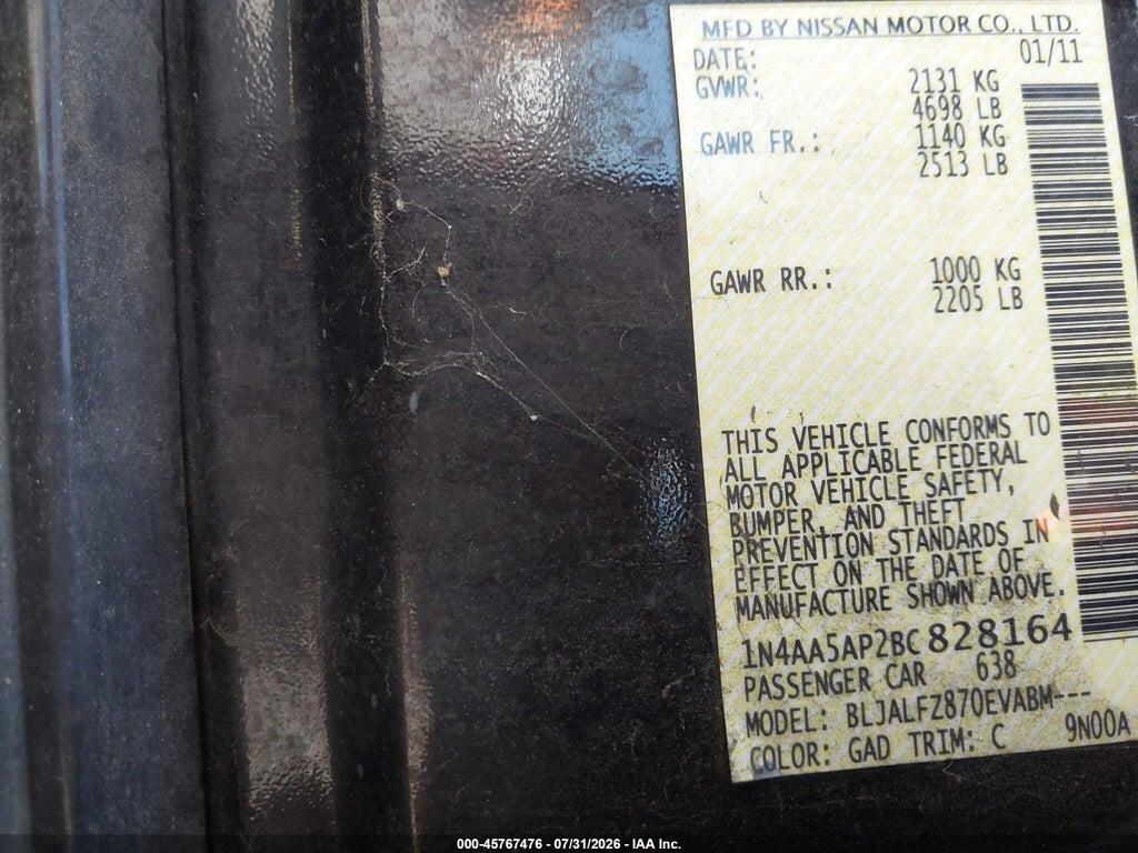 1N4AA5AP2BC828164 2011 NISSAN MAXIMA photo no. 9