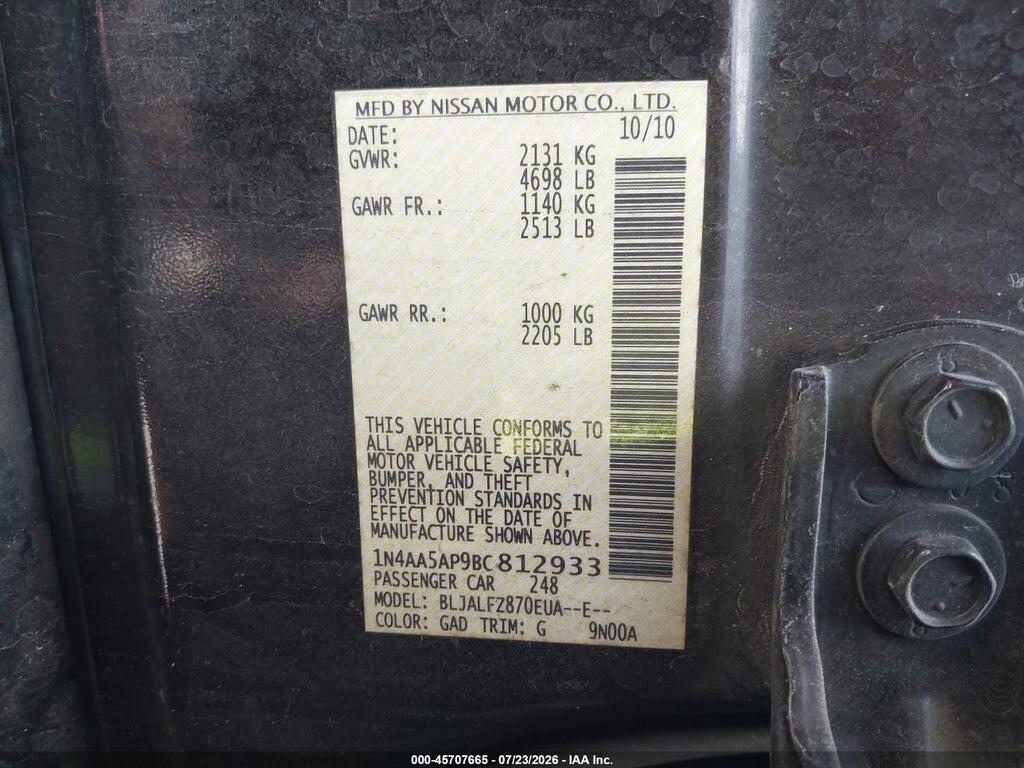 1N4AA5AP9BC812933 2011 NISSAN MAXIMA photo no. 9