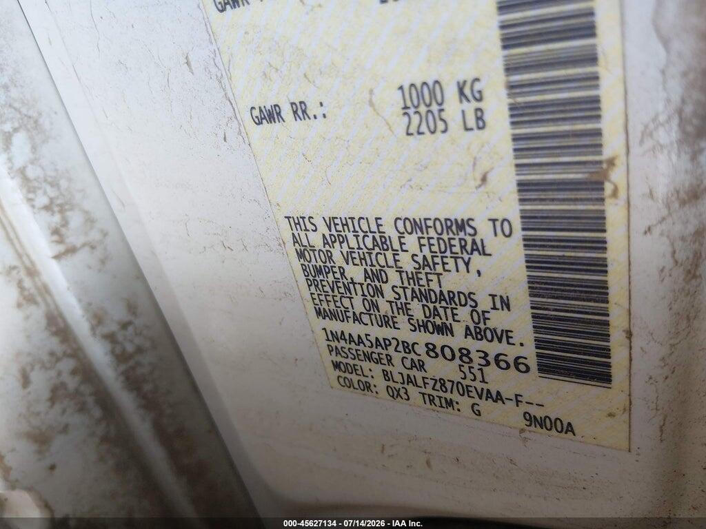 1N4AA5AP2BC808366 2011 NISSAN MAXIMA photo no. 9