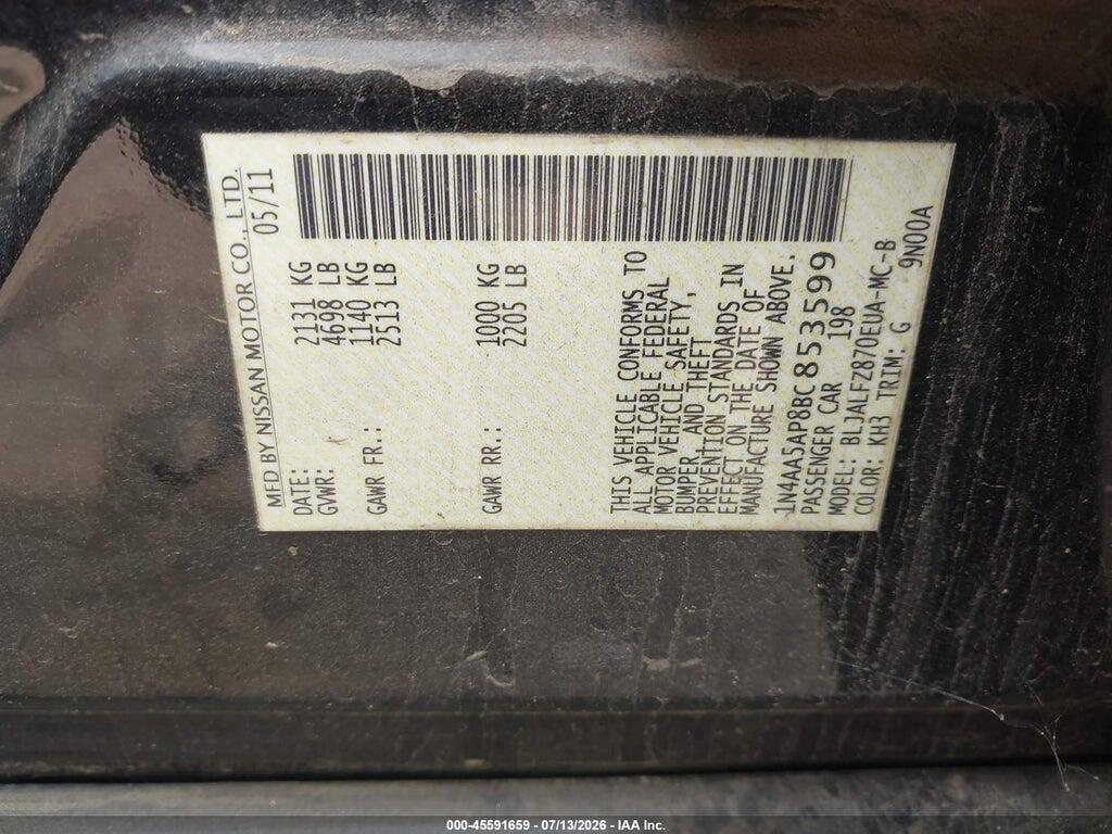 1N4AA5AP8BC853599 2011 NISSAN MAXIMA photo no. 9