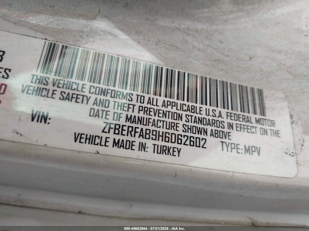 ZFBERFAB9H6D62602 2017 RAM PROMASTER CITY photo no. 9