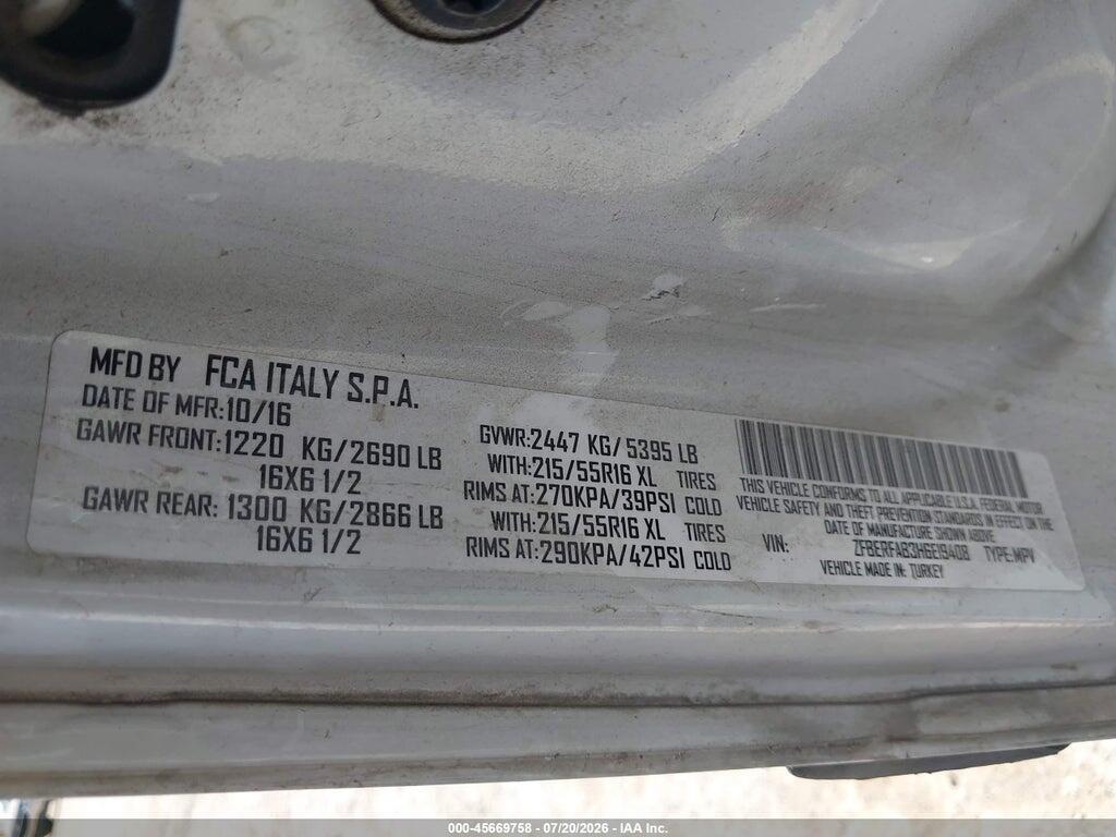ZFBERFAB3H6E19408 2017 RAM PROMASTER CITY photo no. 9
