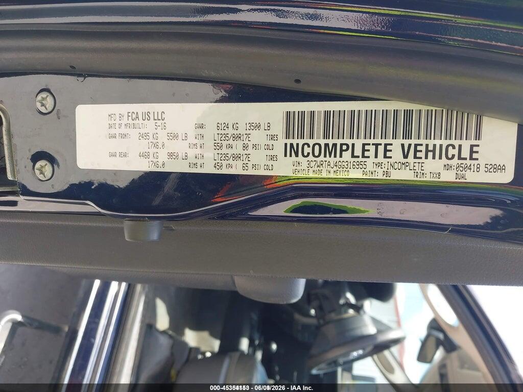 3C7WRTAJ4GG316955 2016 RAM 3500 CHASSIS photo no. 9