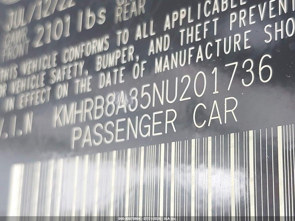 KMHRB8A35NU201736 2022 HYUNDAI VENUE photo no. 9