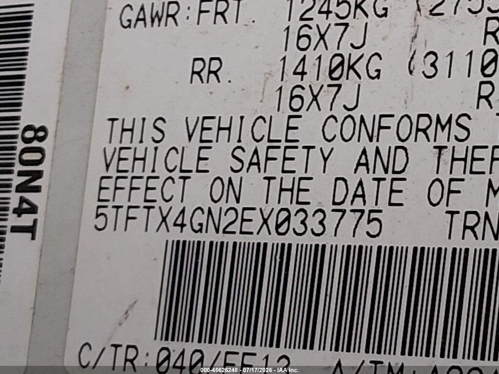 5TFTX4GN2EX033775 2014 TOYOTA TACOMA photo no. 9